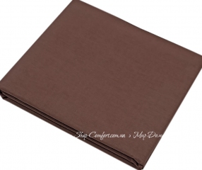 Простынь ранфорс Iris Home Premium 180х215 темно-коричневый