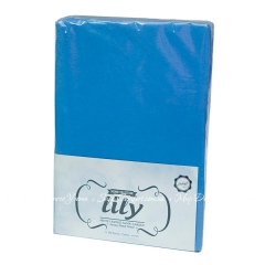 Трикотажная простынь на резинке с наволочками Lily голубая 160х200+30