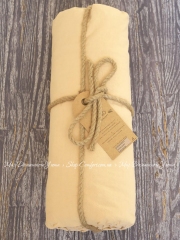 Однотонная простынь на резинке из вареного хлопка Limasso Akdeniz Exclusive beige 160x200x30