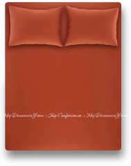 Простынь на резинке с наволочками Penelope Laura Brick Red 160х200+50х70(2) кирпичный