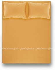 Простынь на резинке с наволочками Penelope Laura Mustard 200х200+50х70(2) горчичный