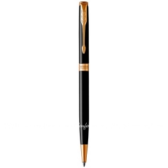 Шариковая ручка Parker SONNET 17 Slim Black Lacquer GT BP (86 031)