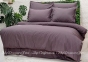 Однотонное жаккардовое постельное белье Altinbasak Always plum евро