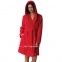 Теплый женский халат с капюшоном Key LGD 117 B21 красный
