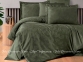 Жаккардовое постельное белье First Choice Nichol dark green евро