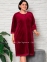 Женский велюровый халат на молнии Cocoon E20-1998 вишневый