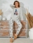 Трикотажная женская пижама лонгслив и штаны Sevim 14911