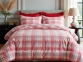 Полуторное фланелевое постельное белье Almira Mix Акварель клетка розовая 160х220