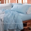 Итальянское льняное постельное белье Fazzini 116 евро светло-голубое