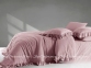 Розовое постельное белье с рюшами из вареного хлопка La Maison Weens blush евро