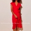 Красное летнее платье на запах Ysabel Mora 86002