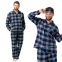 Мужская теплая фланелевая пижама на пуговицах Key МNS 431
