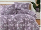 Постельное белье Eвро First Choice Santino Purple ранфорс с простыней на резинке 200x220