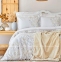 Набор постельное белье с пледом Karaca Home Bled Gri евро серый